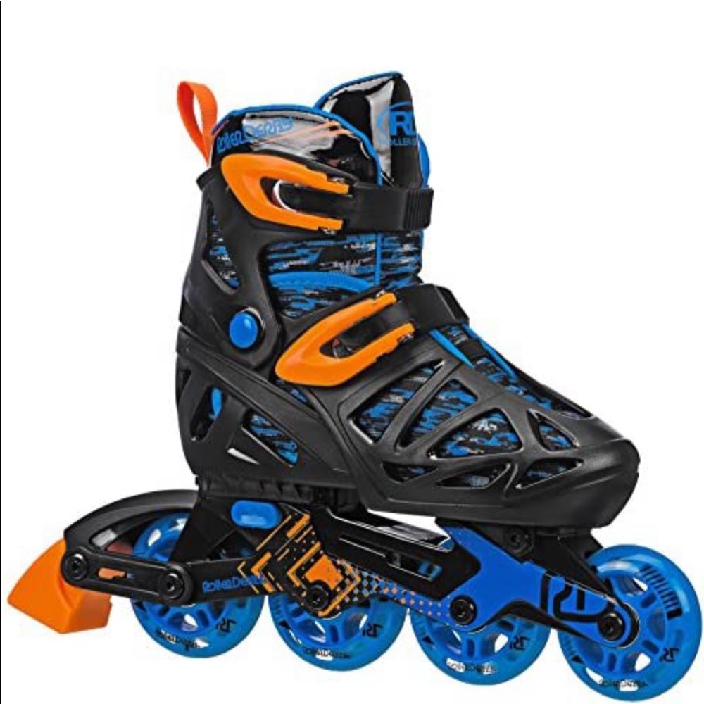 Roller Derby Tracer Kids' Adjustable Inline Skate - Black/Blue size 12-1
